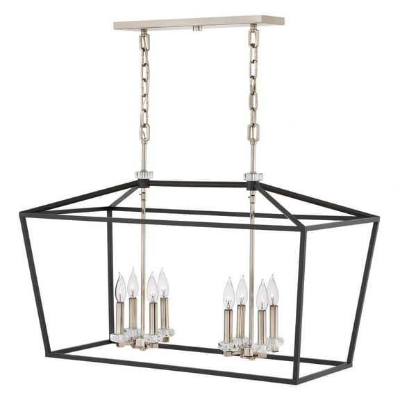 Transitional Eight Light Chandelier-Black Finish Bailey Street Home 81-Bel-2760303