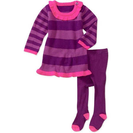 Healthtex Newborn Girls' Sweater Dresses with Tights