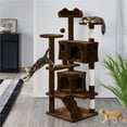 SmileMart 54.5" Double Condo Cat Tree with Scratching Post Tower, Brown