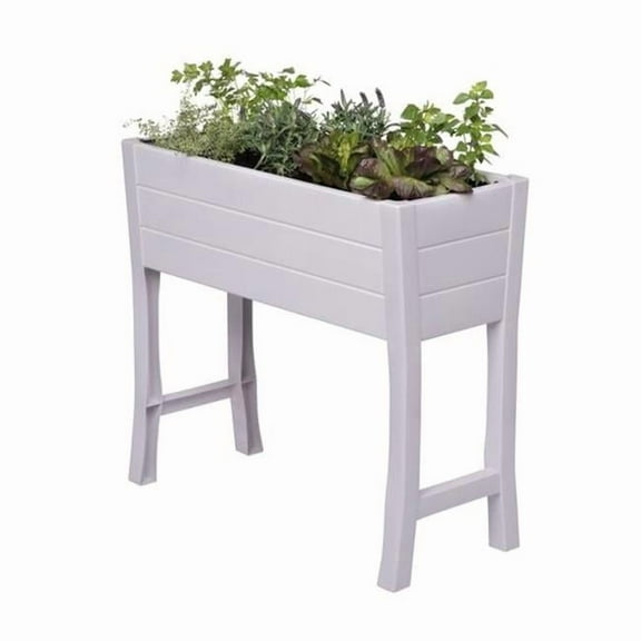 32 in. PVC Elevated Garden Box, White