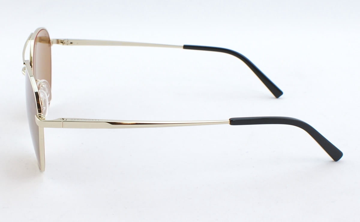 Serengeti Odell Polarized Photochromic Shiny Light Gold-Tone Unisex Aviator Sunglasses - SS555001 - Made in Italy