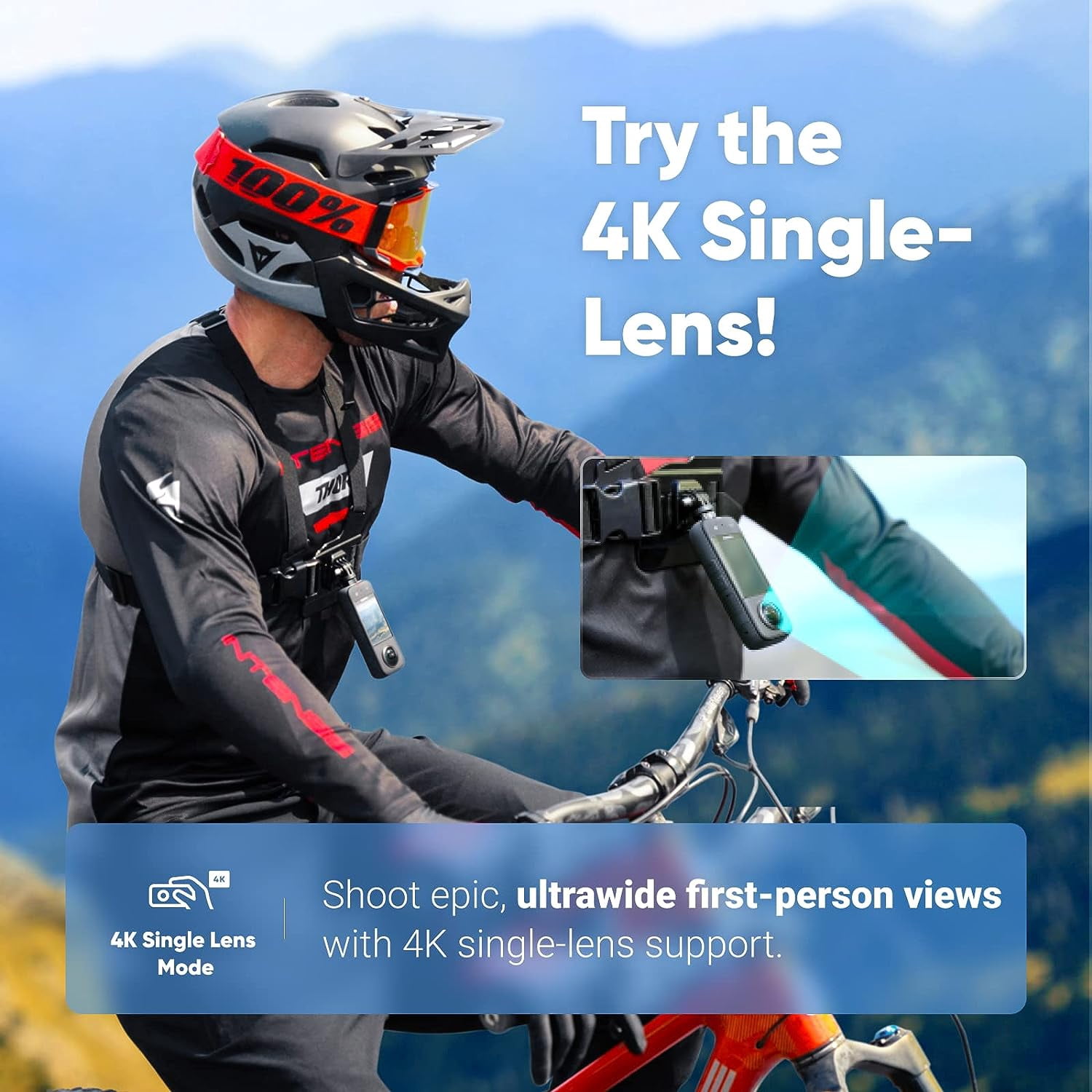 Insta360 CINSAAQ/B X3 Waterproof 360 Action Camera with 1/2" 48MP Sensors