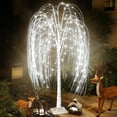thumbnail image 4 of HCBY 4FT 180Lights Christmas Lighted Willow Tree, Weeping Willow Tree with Warm White Fairy Lights for Outdoor Indoor Decor, Twig Tree Wedding Festival Home Garden Party, 4 of 9