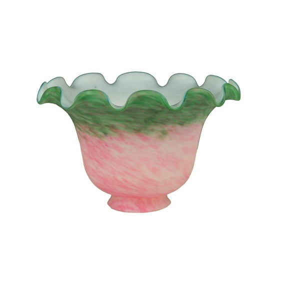Meyda Lighting 7" Wide Pink & Green Pate-De-Verre Fluted Shade