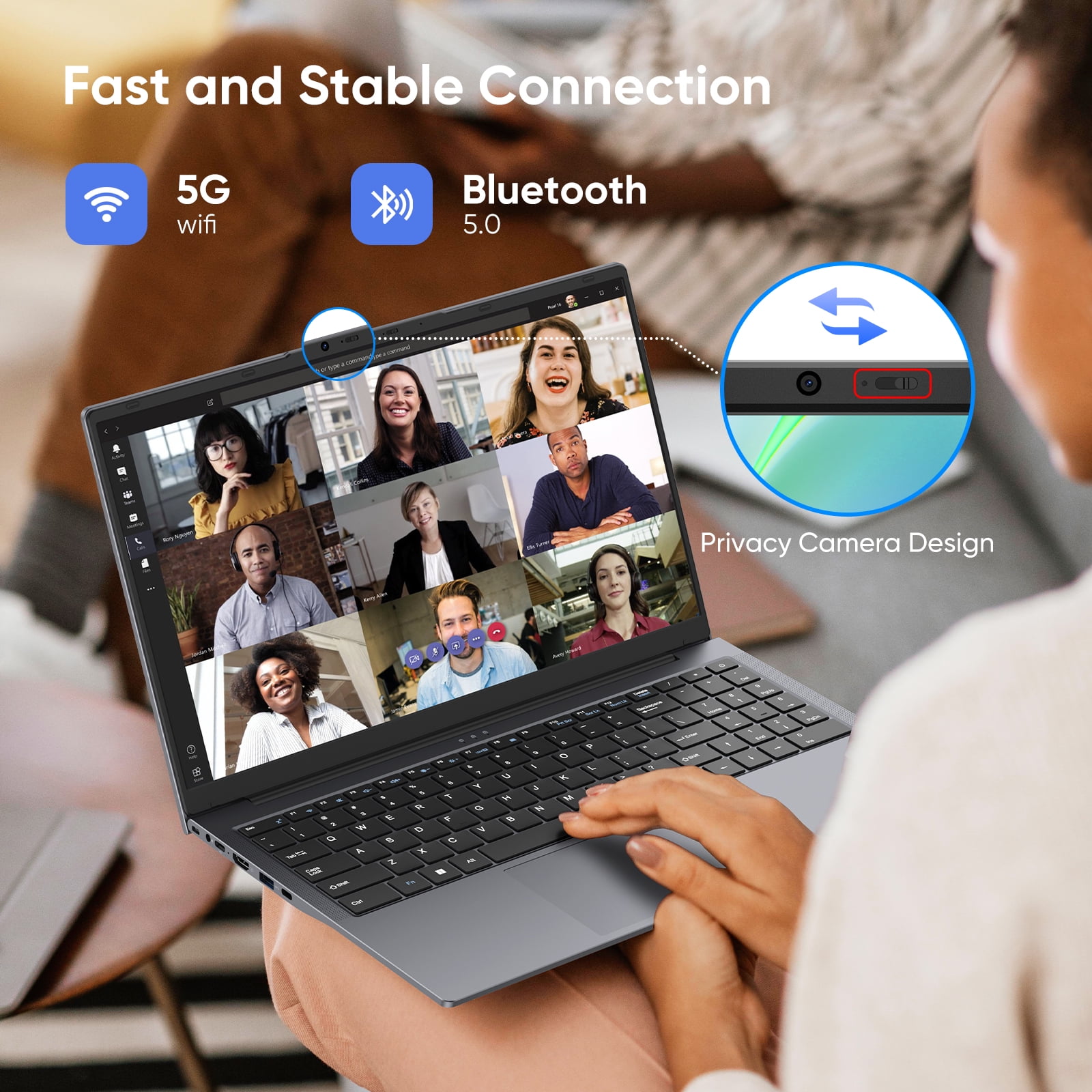 15.6" Laptop Windows 11 Pro,Intel Core M3(Up to 3.4GHz),MS Office,,8GB RAM 256GB SSD,Business NoteBook Computer,1920 x 1080 FHD 16:9 Display