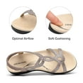 thumbnail image 4 of DREAM PAIRS Women's Comfort Dressy Rhinestone Summer Beach Sandals Slip-on Flat Walking Orthopedic Sandals with Elastica Back Strap, 4 of 6