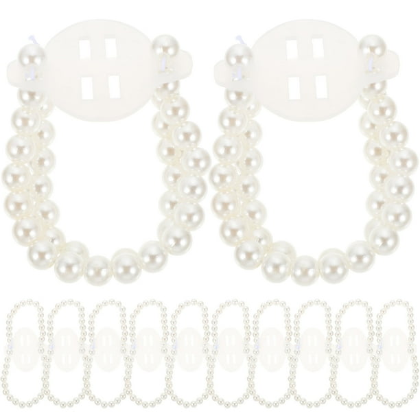 BRIGHTFUFU 12 piezas de corsage de corsage Pulsera de perlas elásticas Corchaes de boda Muñecas para la muñeca de bricolaje de bricolaje