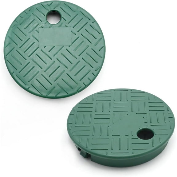 SaKaguro, 2- Piece Green Valve Box Lid, Replace Lrrigation Valve Box Cover, ID 5.5" OD 6"
