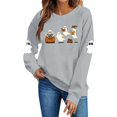 thumbnail image 5 of Meichang Halloween Sweatshirt for Women Ghost Graphic Sweatshirts Oversized Long Sleeve Crew Neck Pullover Casual Sweatshirt, 5 of 6