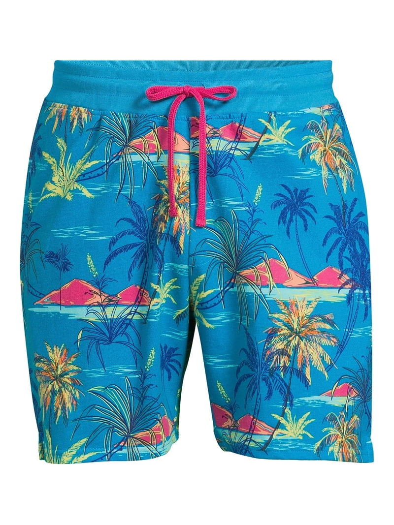 No Boundaries Men's Cotton Lounge Shorts, Drawstring Waist
