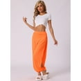thumbnail image 2 of DARING DIVA Women's Side Slit Yoga Harem Pants M Orange, 2 of 5