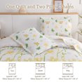 thumbnail image 2 of Green Essen 3 Pcs Yellow Floral Lilac Quilts Twin Green Leaves Microfiber Bedspread, 2 of 5