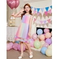 thumbnail image 4 of Vestido Arshiner sin mangas con estampado de arcoíris para niñas, talla 6, 4 of 4