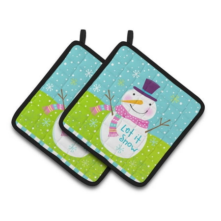 - Christmas Snowman Let it Snow Pair of Pot Holders