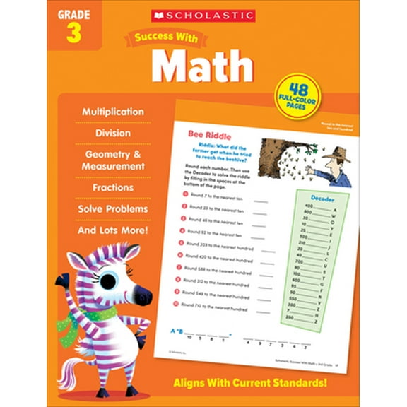 Pre-Owned Scholastic Success with Math Grade 3 Workbook (Paperback) 1338798510 9781338798517