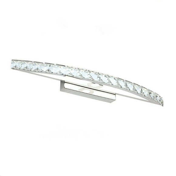 44CM Minimalist Crystal Bathroom Light Fixtures Led 10W Waterproof Bath Wall Sconces Light (Pure White Light)
