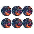 thumbnail image 2 of Gaeub Tropical Flower Print 6 Pcs Leather Coasters for Drinks ,Drink Coasters Sets,Drink Table Cup Coasters for Living Room Kitchen Coffee Decor,Round Shape, 2 of 7