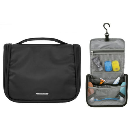 Travelon Essential Hanging Toiletry Kit Compact Travel Bag Case Organizer Black