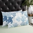 thumbnail image 4 of Sea Turtle Nautical Coral Summer Beach Queen Size Pillow Cover, Pillowcase Protectors with Zipper, Breathable Decorative Throw Pillow Case Cover, Pillow Shams for Couch Sofa 20x30Inch, 4 of 7