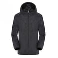thumbnail image 1 of Chaqueta protectora con capucha unisex de moda para aventuras al aire libre: senderismo, acampada, color negro, talla M, 1 of 8