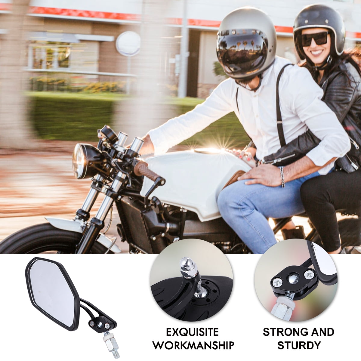unbranded  360°Rotated Rearview Mirror Motorcycle Camera Motorbike Black