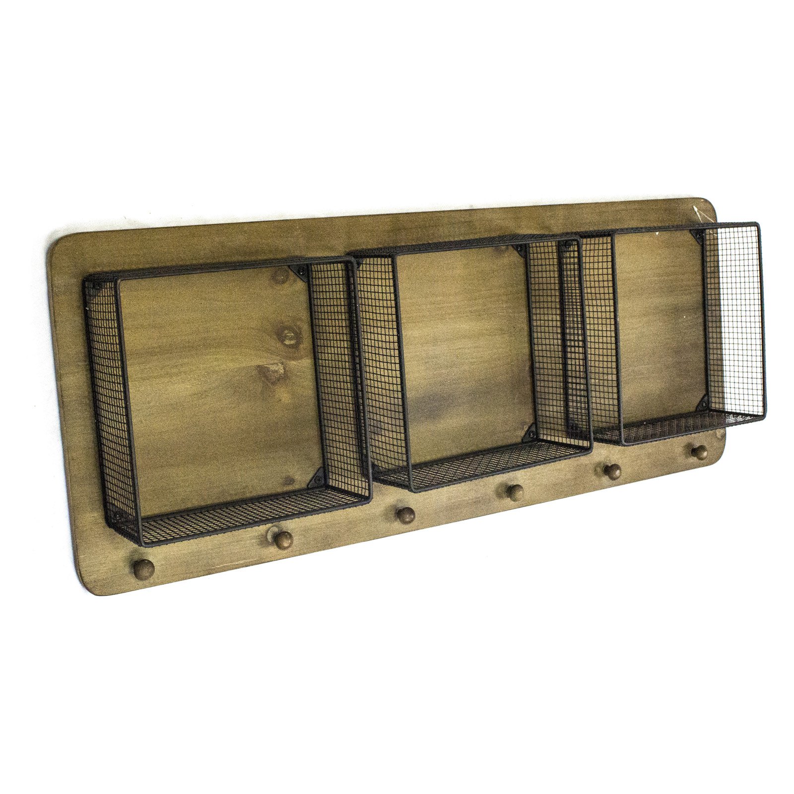 Sagebrook Home Wood Wall Organizer Brown