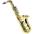 thumbnail image 1 of Jouet Saxophone Instruments de Vent Musicaux pour Enfants Saxophone Argent Métallique Instrument de Musique Préscolaire avec 8 Touches Colorées Performance, 1 of 8