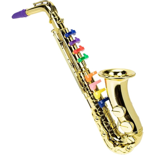 Saxophone Toy Musical Wind Instruments for Kids Metallic Silver Saxophone Children Preschool Musical Instrument with