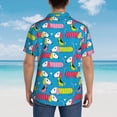 thumbnail image 6 of Goofa Color Dachshund Dog Hawaiian Shirt for Men, Unisex Summer Beach Casual Short Sleeve Button Down Shirts,Aloha Tropical Floral print shirt-Small, 6 of 9