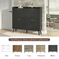 thumbnail image 4 of YouTrend Shoe Storage Cabinet with 4 Flip Drawers, Farmhouse Shoe Organizer for Entryway, Black, 4 of 11