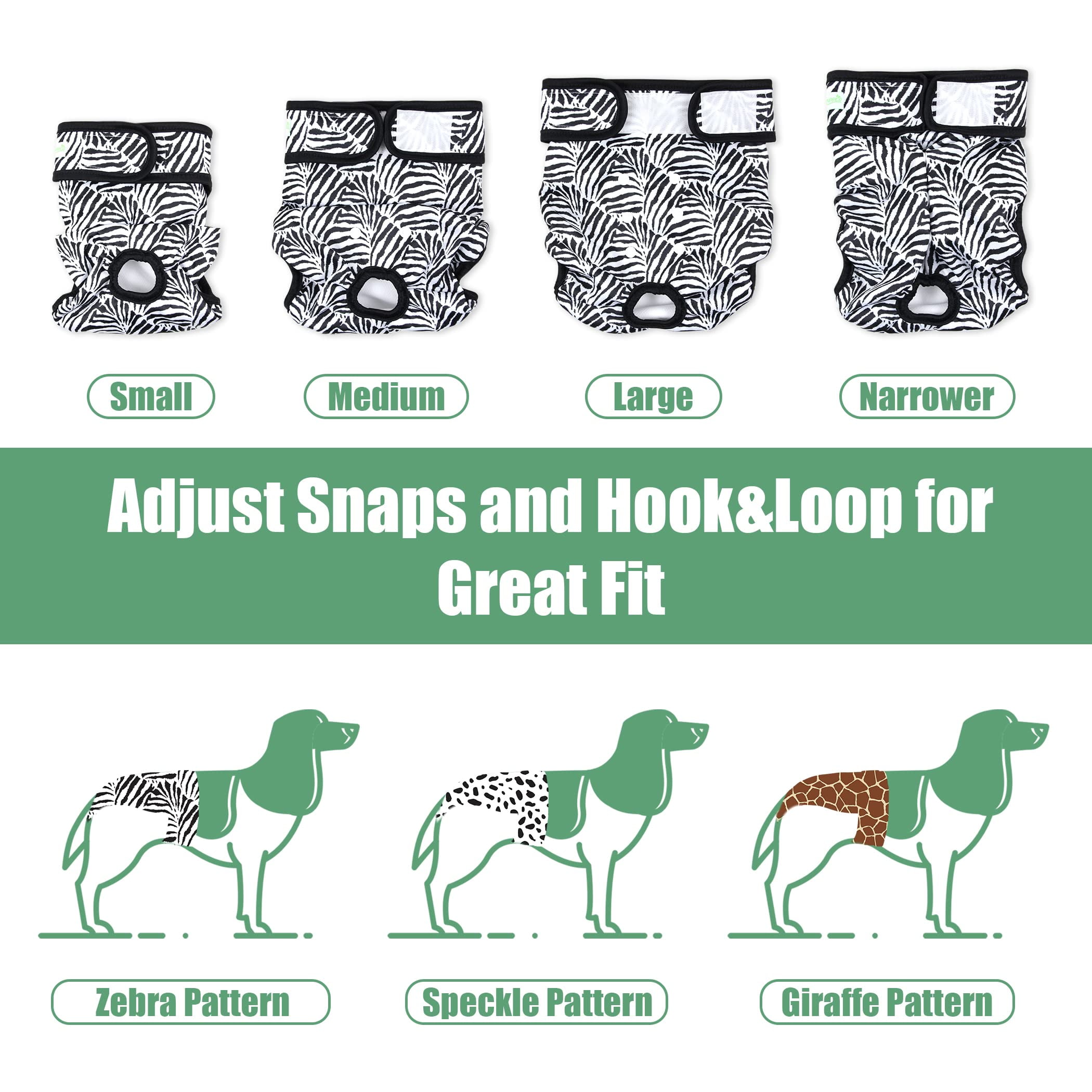 Wegreeco Pack of 3 Reusable Female Dog Diapers Washable Premium