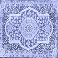 thumbnail image 1 of Ahgly Company Indoor Square Medallion Blue Traditional Area Rugs, 8' Square, 1 of 4