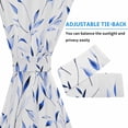 thumbnail image 4 of Blue Leaf Door Curtains for Door Window, French Sidelight Front Back Door Curtains With Tieback, Modern Botanical Foliage Plant Country Flower Kitchen Rod Pocket Drapes Panel, 25"x72", 4 of 5