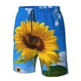 thumbnail image 4 of Fotbe Blue Sky Sunflower Trajes de Baño Estampados para Hombre, Shorts de Verano de Secado Rápido, Ropa de Playa, Bañadores-Small, 4 of 6