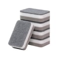 thumbnail image 1 of Nvzi Bloque de esponja de limpieza de tres capas y 5 piezas para utensilios de cocina, paño de limpieza de tazones y ollas, esponja de doble cara gris y blanca para lavar platos, 11 * 7 * 3 cm, 1 of 5