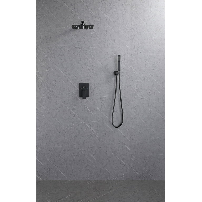 ExBrite Shower System Shower Faucet Combo Set Wall Mounted with 12 Rainfall Shower Head Chrome Finish 63858031