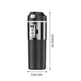 thumbnail image 3 of Auto Shut-Off 12V/24V Car Heated Cup - Stainless Steel Insulated Travel Mug with Temperature Control & Anti-Spill Lid, Leak-Proof Design for Truck/SUV/RV (Includes 110cm DC Power Cord) black, 3 of 9