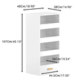 thumbnail image 2 of Resenkos 4-Tier Freestanding Bookshelf - With 3 Sliding Drawers & 1 Bottom Drawer, White, 2 of 11