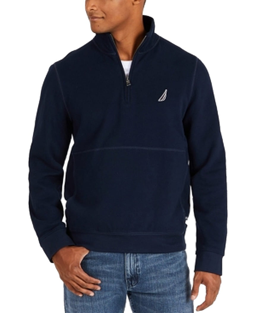 Nautica - Mens Sweater Navy Large Fleece Pullover 1/2 Zip L - Walmart ...
