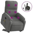 thumbnail image 3 of vidaXL Stand up Massage Recliner Chair Dark Gray Microfiber Fabric, 3 of 9