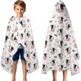 thumbnail image 3 of Cow and Text White Pattern Hooded Bath Towel Wrap for Teens Ages 3 To 12, Soft Lightweight Quick Dry Microfiber Bath Beach Pool, 60"x35", 3 of 6