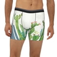 thumbnail image 2 of Salouo Cartoon Cactus Pattern Men's Boxer Briefs, Soft & Breathable Underwear Elastic Waistband Briefs for Men,1-Pack, 2 of 7