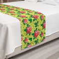 thumbnail image 2 of Rose Bed Runner, Vintage Romance Petals Fragrance on Polka Dots Nature Classic, Decorative Accent Bedding Scarf for Hotels Homes and Guestrooms, King, Forest Green Dark Coral, by Ambesonne, 2 of 2