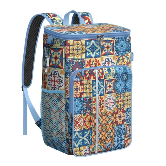Hippie Insulated Cooler Backpack - 20L Leakproof Soft Cooler Bag, Retro Style for Outdoor Enthusiasts