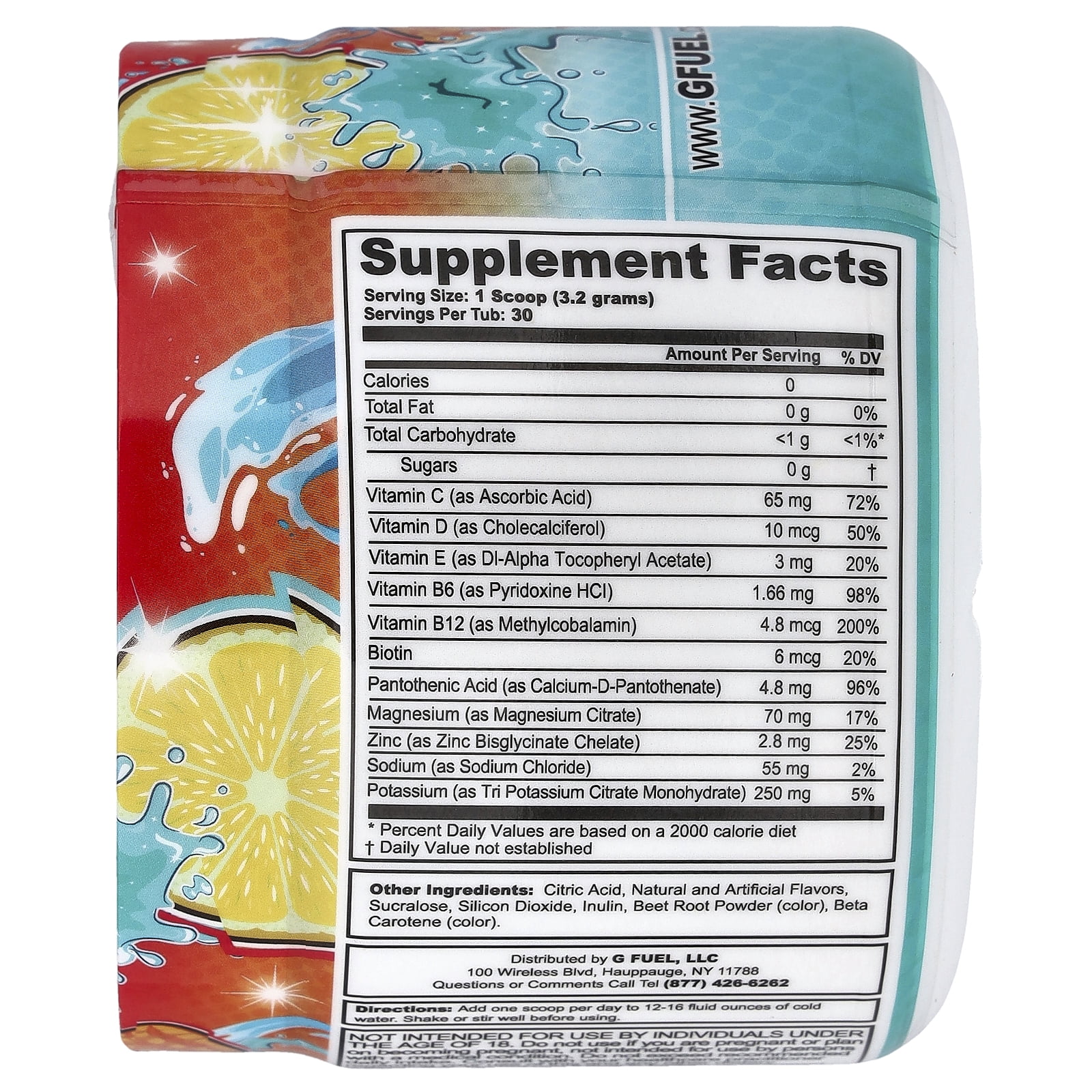 G FUEL Supreme Hydration, Mango Lemonade, 3.4 oz (96 g)