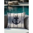 thumbnail image 4 of Waterproof Outdoor Throw Pillows with Inserts 16"x16", Navy Blue Nautical Soft Decorative Pillowcases for Couch Bedroom, Coastal Blue Striped Vintage Pillow Covers for Sofa Living Room, 4 of 8