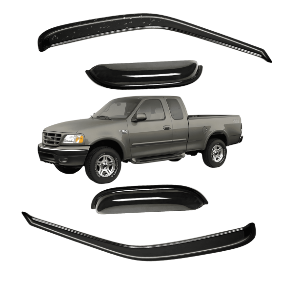 US For 1997-2003 Ford F150 F250 Extended Cab Smoke Window Visor Sun Rain Guard
