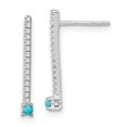 thumbnail image 1 of 14k White Gold Turquoise and White Topaz Earrings, 1 of 1