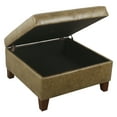 thumbnail image 5 of HomePop Luxury Transitional Faux Leather Storage Ottoman in Distressed Brown, 5 of 8