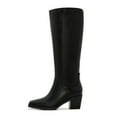 thumbnail image 2 of Women's Wide Calf Knee High Boots – Plus Size Square Toe Low Heel Tall Boots with Side Zipper, Comfortable Fall Winter Footwear, 2 of 7